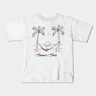 Summer Smile Tropical Beach Kids T-Shirt